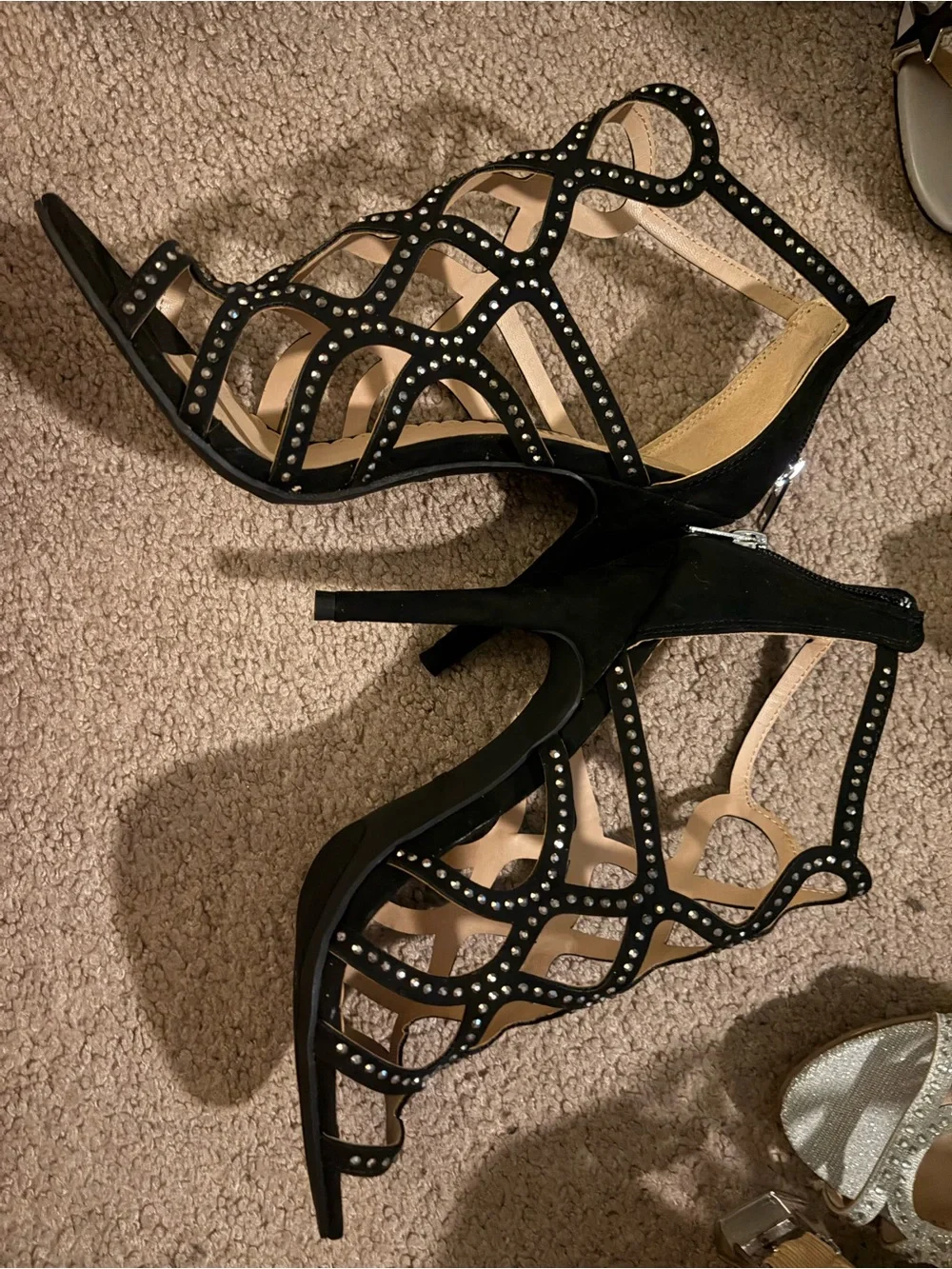 Zigi Soho Black Studded Cutout Heels